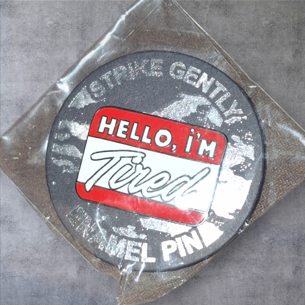 Fun Strike Gently Name Tag Enamel Pin New With Tags Unisex